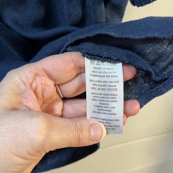 MICHAEL Michael Kors – Navy Linen Blend Top L - Picture 6 of 8